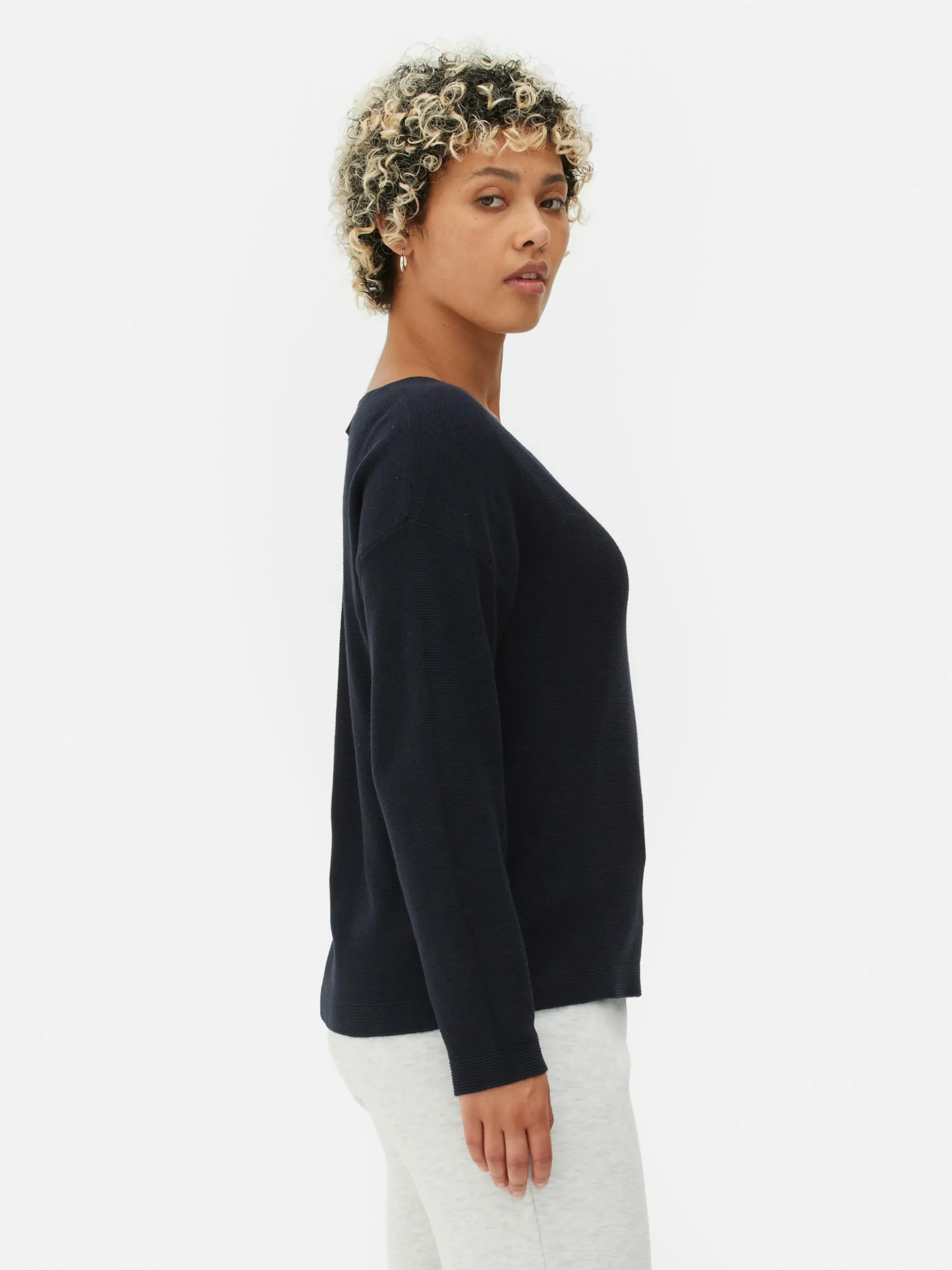 Pull à Manches Longues Et Col Bateau