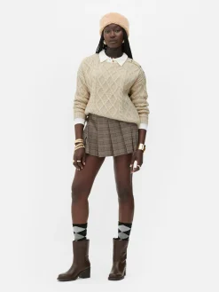 Pull Boutonné En Maille Torsadée Rita Ora