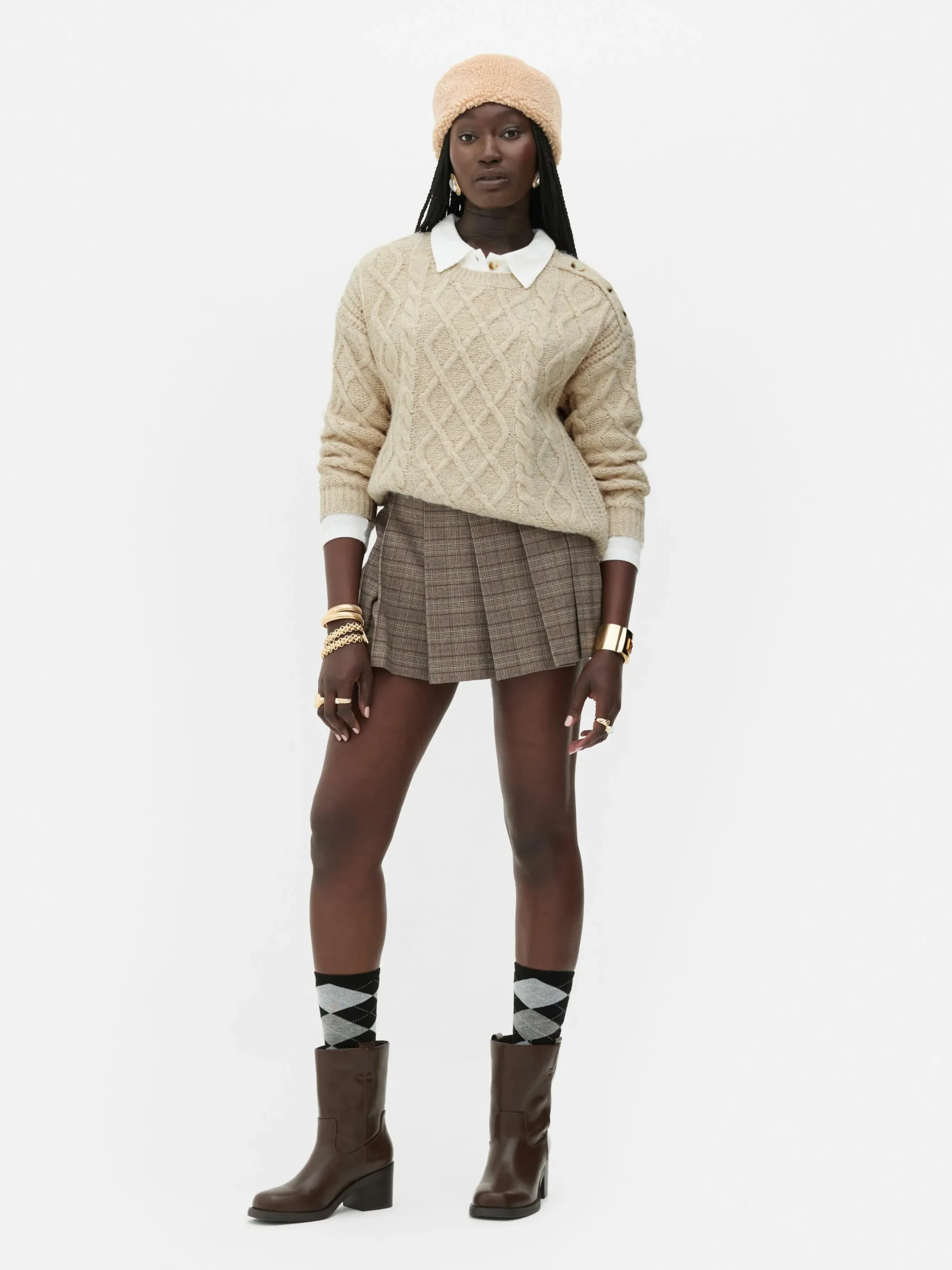 Pull Boutonné En Maille Torsadée Rita Ora