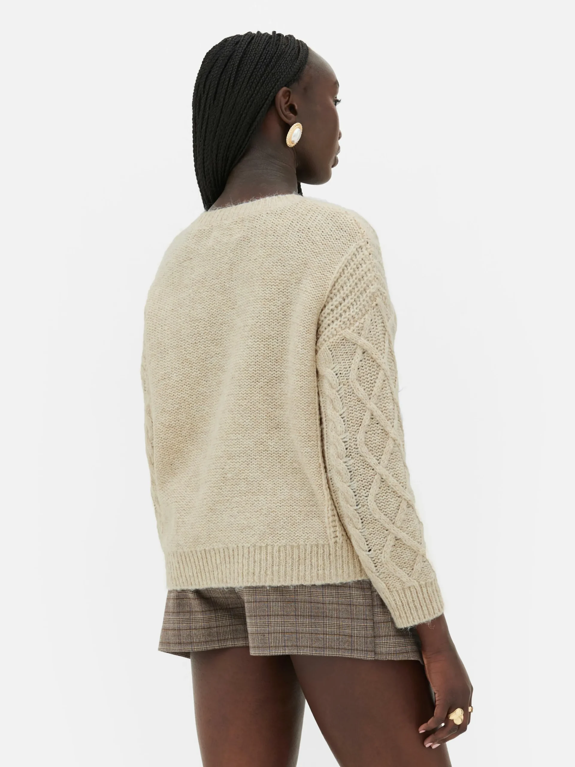 Pull Boutonné En Maille Torsadée Rita Ora