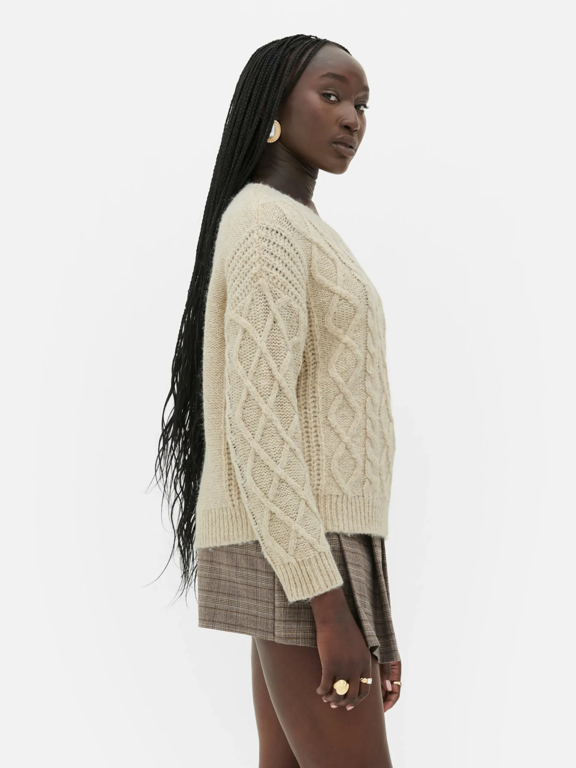 Pull Boutonné En Maille Torsadée Rita Ora