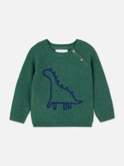Pull En Maille à Motif Dinosaure