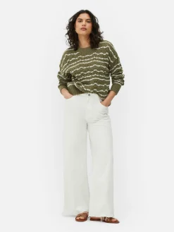 Pull En Maille Ajourée à Col Ras-du-cou