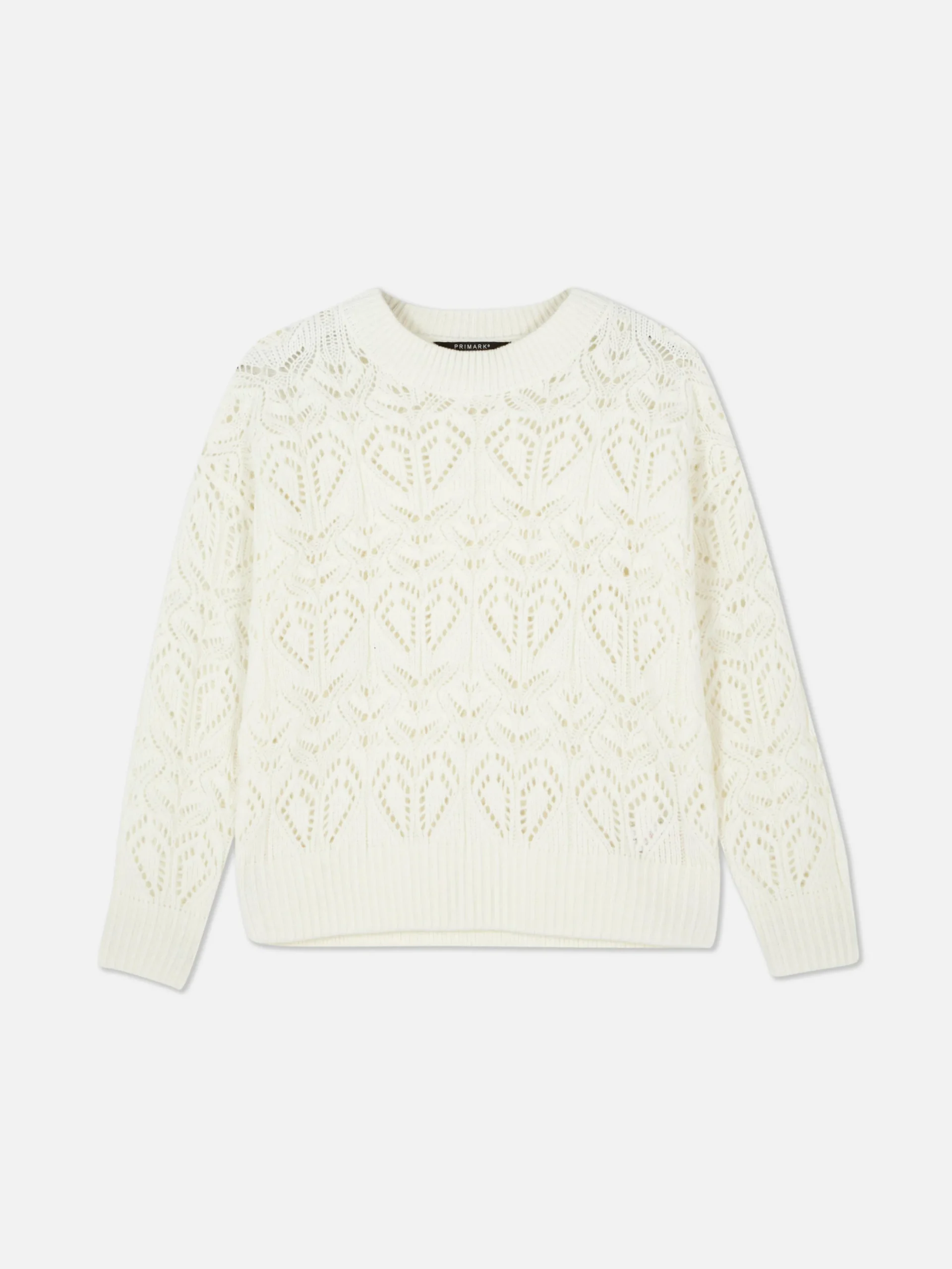 Pull En Maille Ajourée à Col Ras-du-cou