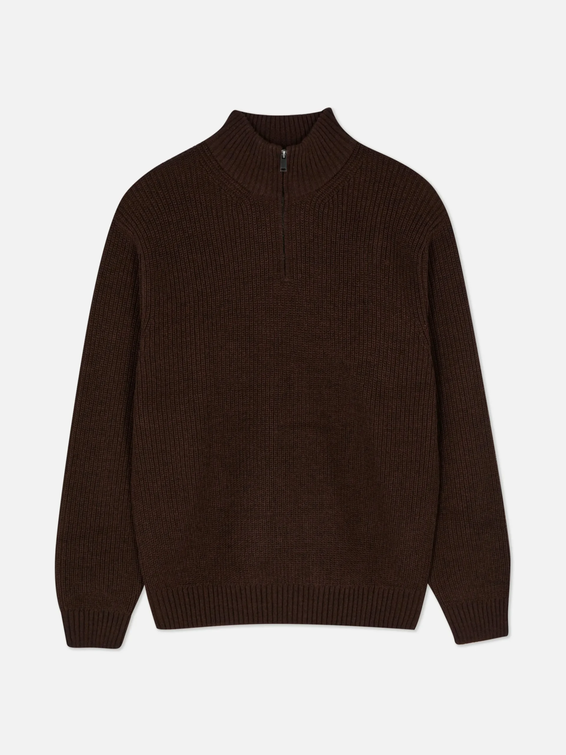 Pull En Maille Côtelée à Col Zippé