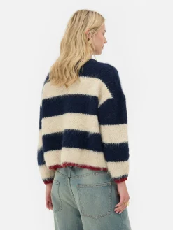 Pull En Maille Duveteuse à Rayures Rita Ora