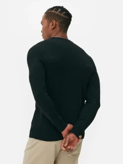 Pull En Maille Fine à Col Ras-du-cou