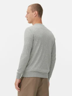 Pull En Maille Fine à Col Ras-du-cou