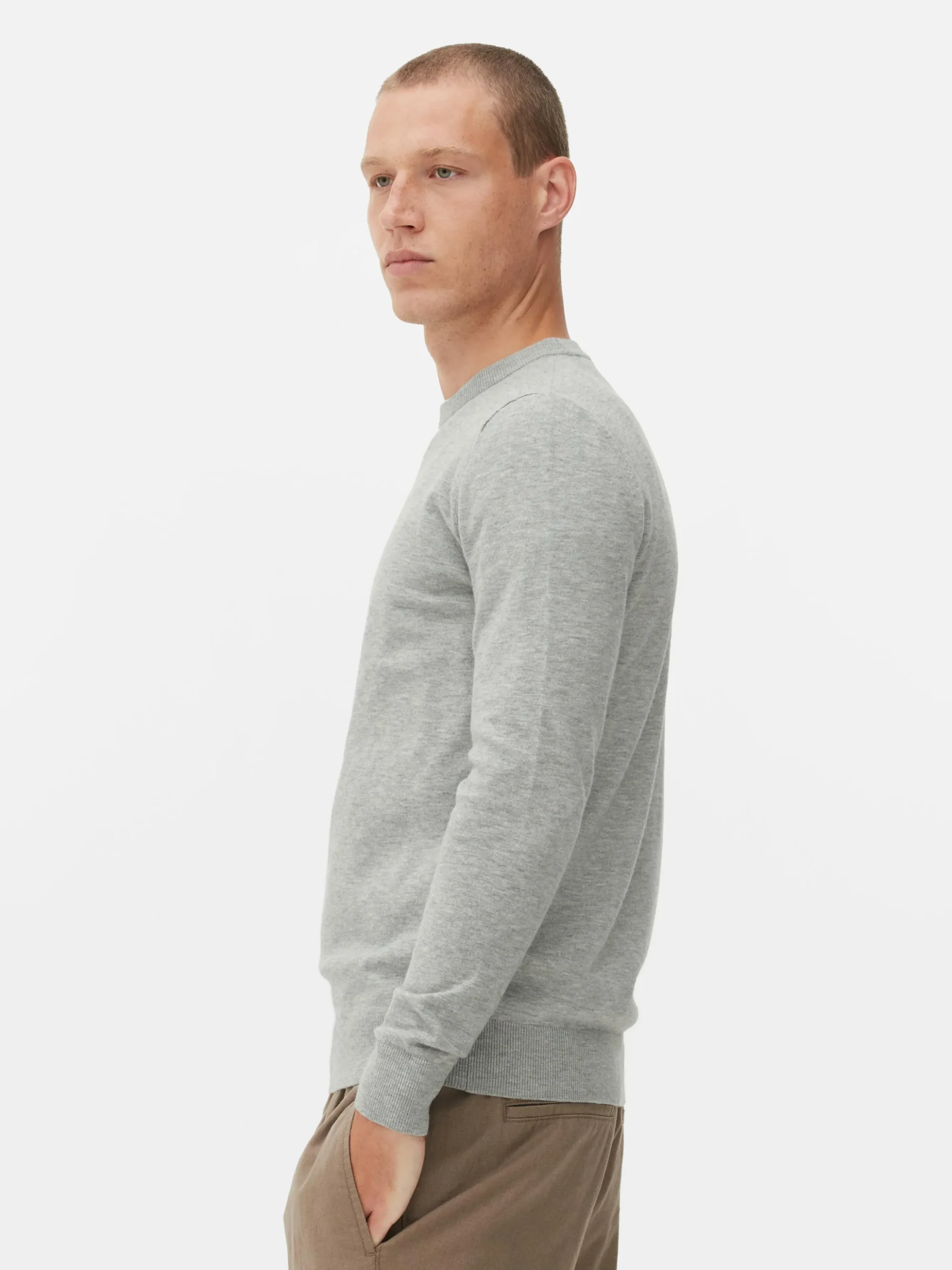 Pull En Maille Fine à Col Ras-du-cou