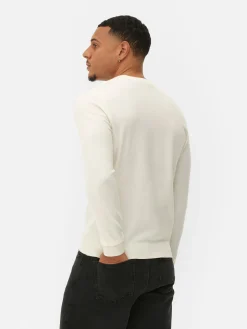 Pull En Maille Fine à Col Ras-du-cou