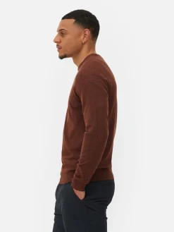 Pull En Maille Fine à Col Ras-du-cou