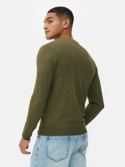 Pull En Maille Fine à Col Ras-du-cou