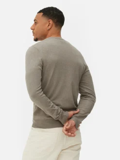 Pull En Maille Fine à Col Ras-du-cou