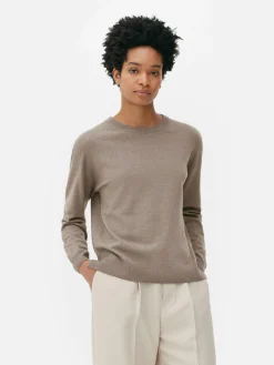 Pull En Maille Fine à Col Ras-du-cou