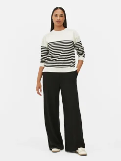 Pull En Maille Fine à Col Ras-du-cou