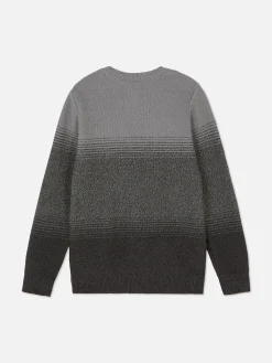 Pull En Maille Texturée à Rayures