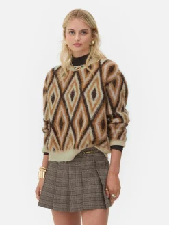 Pull En Tricot à Motif Losange Rita Ora