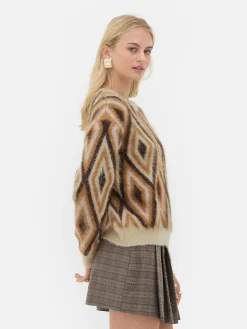 Pull En Tricot à Motif Losange Rita Ora