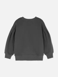 Pull En Velours à Manches Bouffantes Avec Nœud