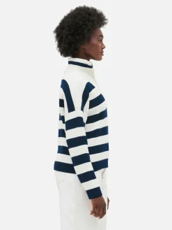 Pull Tricoté à Encolure Zippée