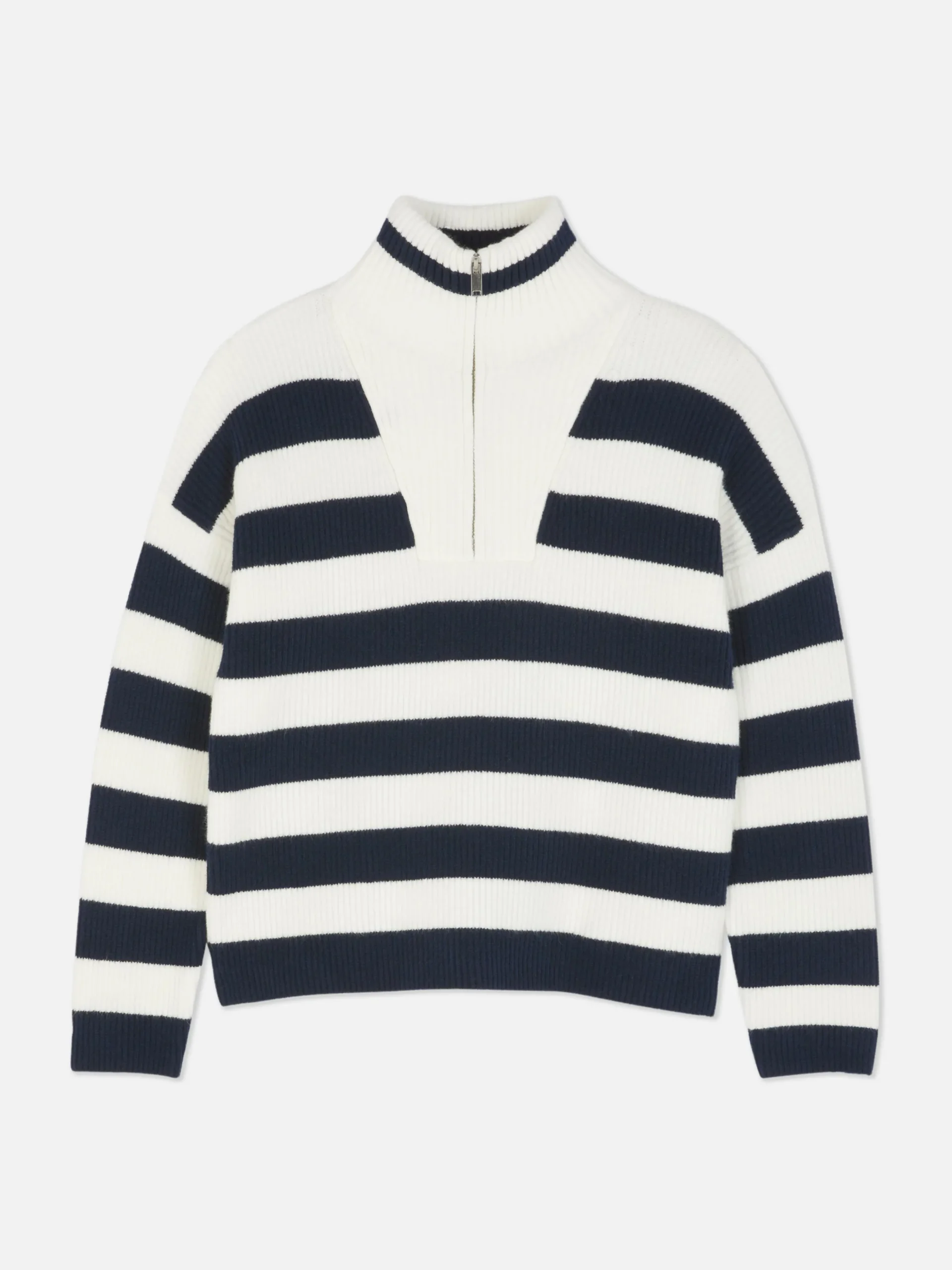 Pull Tricoté à Encolure Zippée