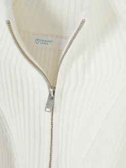 Pull Tricoté à Encolure Zippée