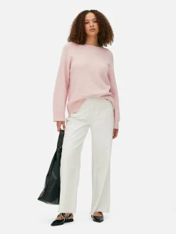 Pull Tricoté Avec Manches à Revers