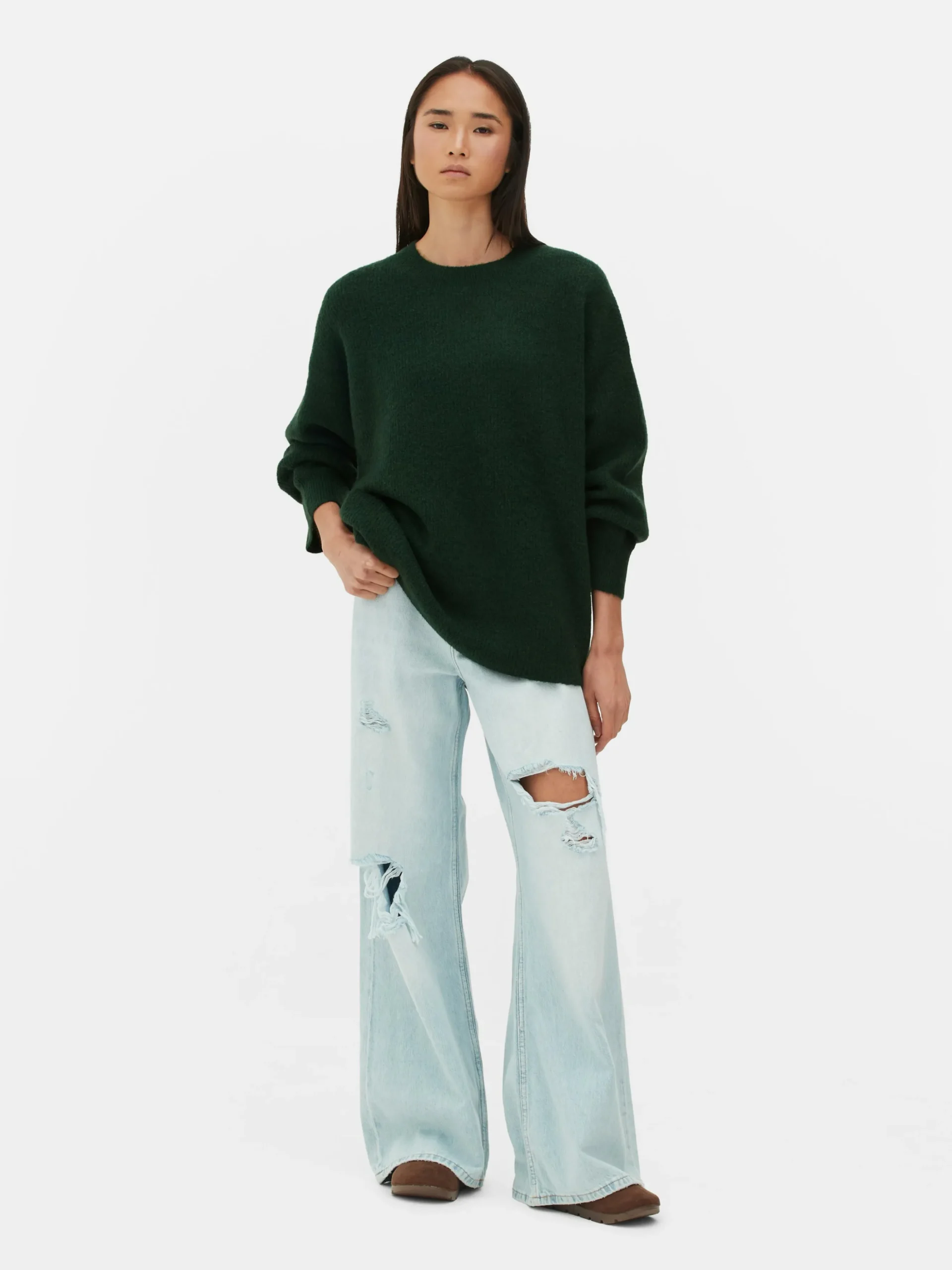 Pull Tricoté Avec Manches à Revers