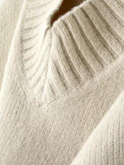 Pull Tricoté épais à Col En V