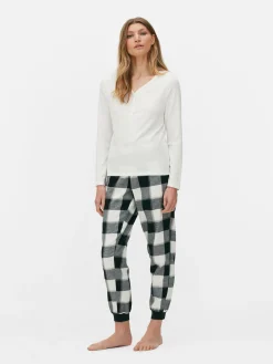 Pyjama à Manches Longues Avec Bas à Carreaux