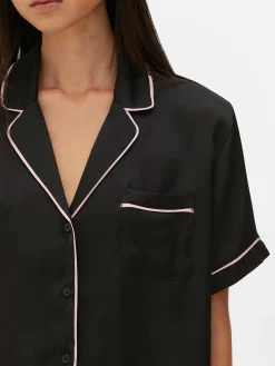 Pyjama Chemise De Nuit Et Short En Satin