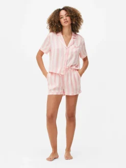 Pyjama Chemise Et Short En Satin