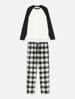 Pyjama En Coton Brossé à Carreaux