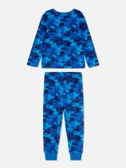 Pyjama En Velours à Motif Camouflage