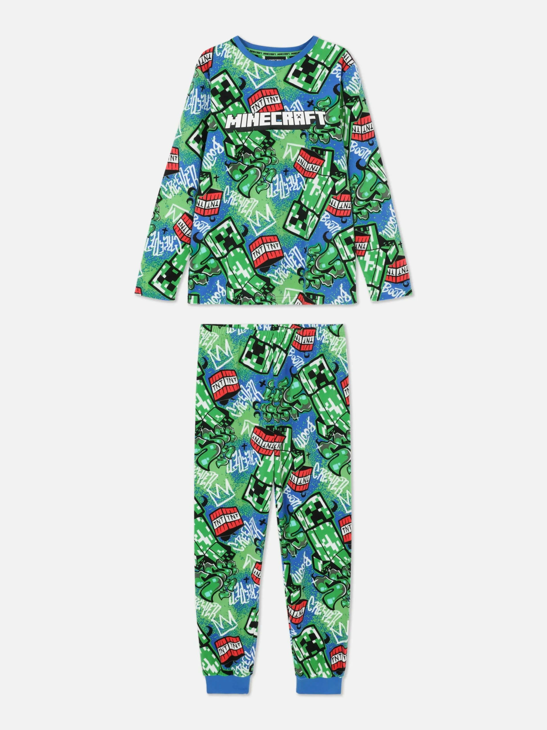 Pyjama T-shirt Et Pantalon à Motif Graffiti Minecraft