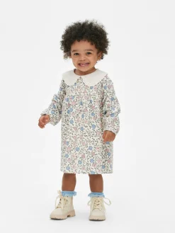 Robe à Col Et à Motif Floral