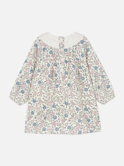 Robe à Col Et à Motif Floral