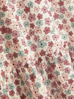 Robe à Volants à Motif Floral