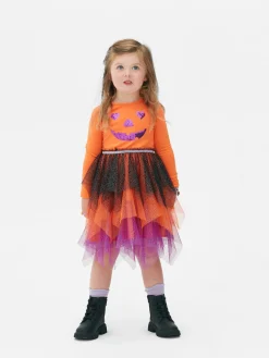 Robe D'Halloween Citrouille à Sequins
