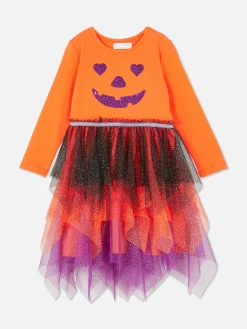 Robe D'Halloween Citrouille à Sequins