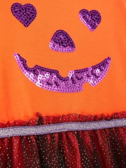 Robe D'Halloween Citrouille à Sequins