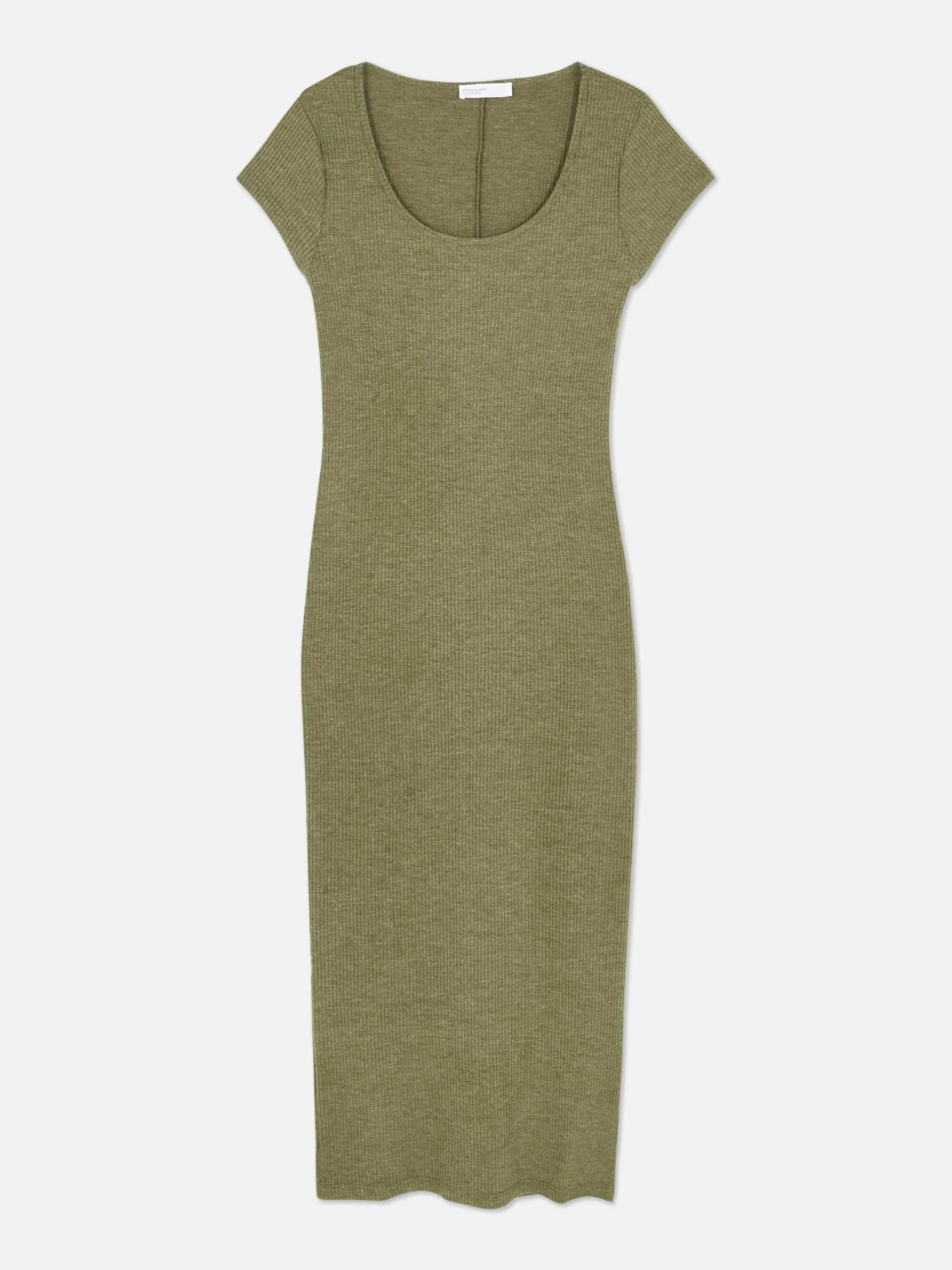 Robe Mi-longue Côtelée Et Décolletée