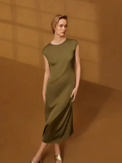 Robe Mi-longue En Satin The Edit