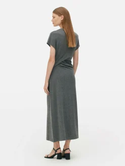 Robe Mi-longue Torsadée En Jersey The Edit