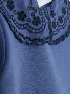 Robe Sweat-shirt En Broderie Anglaise