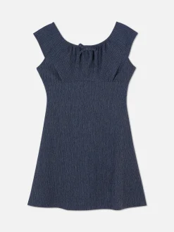 Robe Texturée à Nœud