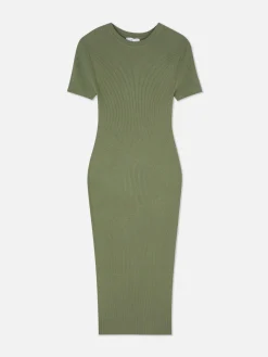 Robe-pull Mi-longue à Manches Courtes