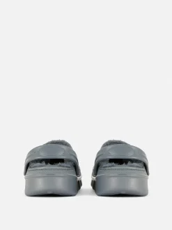 Sabots Doublés De Fausse Fourrure à Motif Football