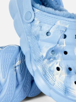 Sabots Effet Marbré Doublés De Fausse Fourrure