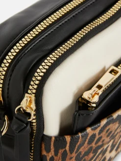 Sac Bandoulière (petit) à Double Zip En Faux Crocodile